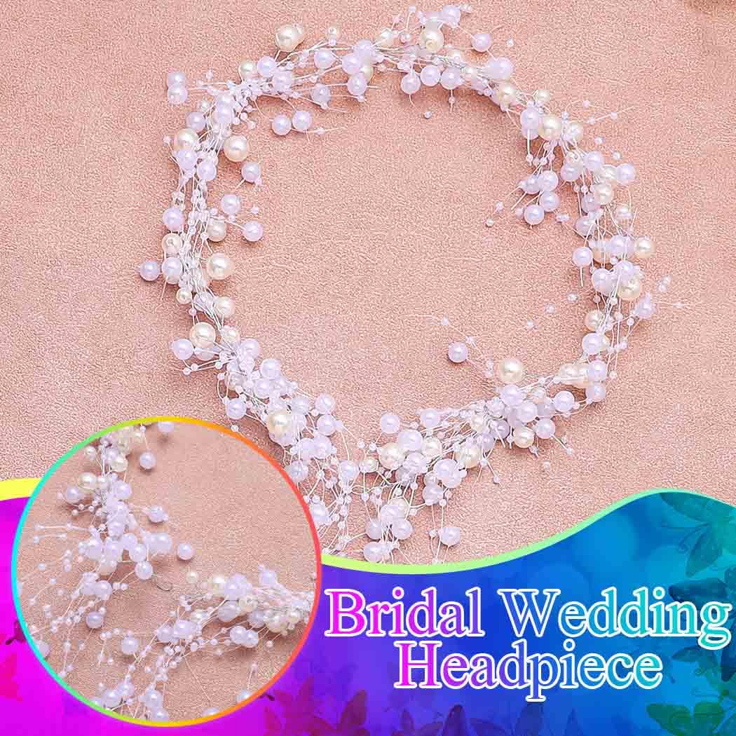 BARTOSI Pearl Bridal Headband Silver Pearl Tassel Wedding Hair Accessories Prom Headpiece for Women and Brides - Image 4