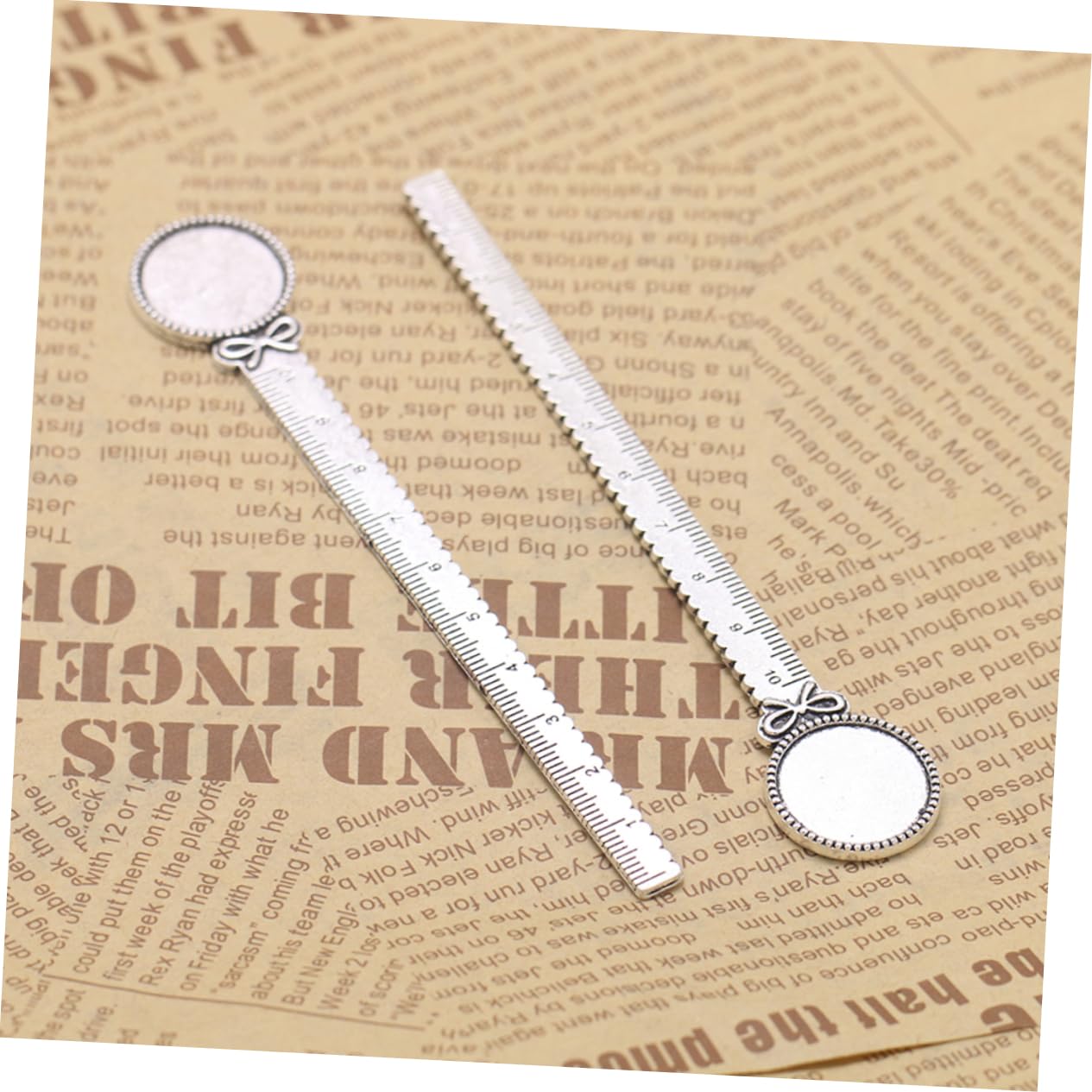 Lurrose 30 Piezas Marcador De Regla De Metal Papelería De Oficina De Papelería Para Niños Regla Marcador es De Libros De Metal Silver
