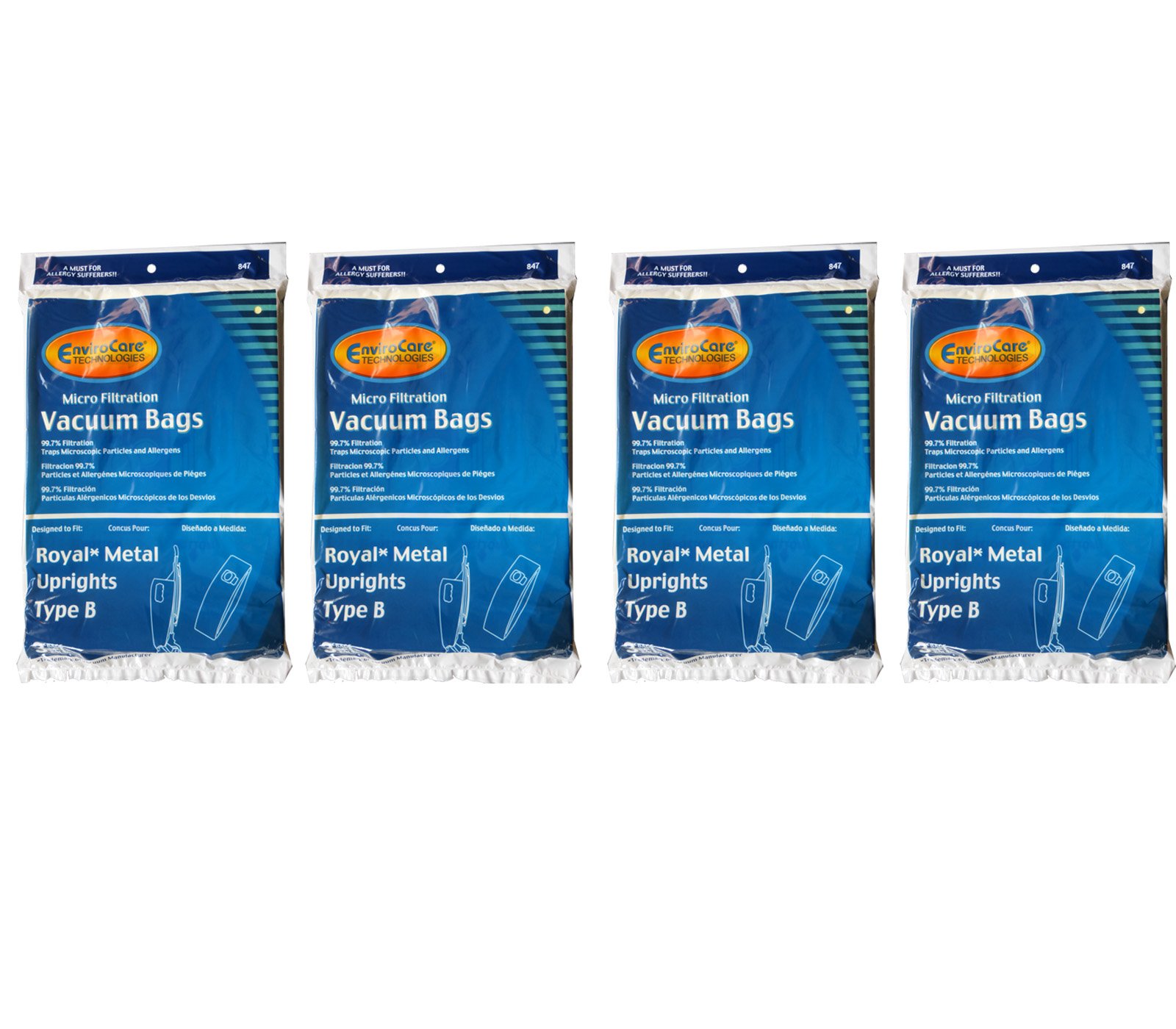 Sacs d'aspirateur Royal microfiltration antiallergie avec montants métal type B