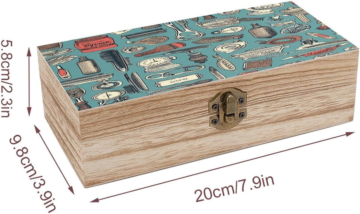 Barber Shop Wooden Storage Box 7.9" X 3.9" X 2.3" image 2