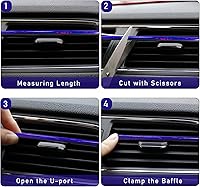 Vista 3 de Kewucn 20 tiras decorativas de ventilación de aire acondicionado de automóvil, decoración de ventilación de aire impermeable y flexible, accesorios