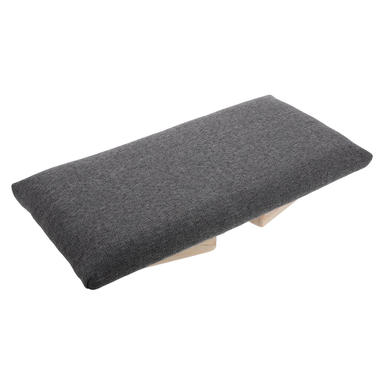 Banco zen plegable de madera con asiento acolchado de tela