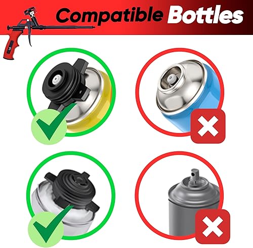 Miniatura 8 de Paquete de 4 Pistolas Profesionales de Espuma Expansiva en Aerosol Luft (4 Pistolas + 36 Puntas y Herramientas) Aplicador Aislante de PU Cuerpo