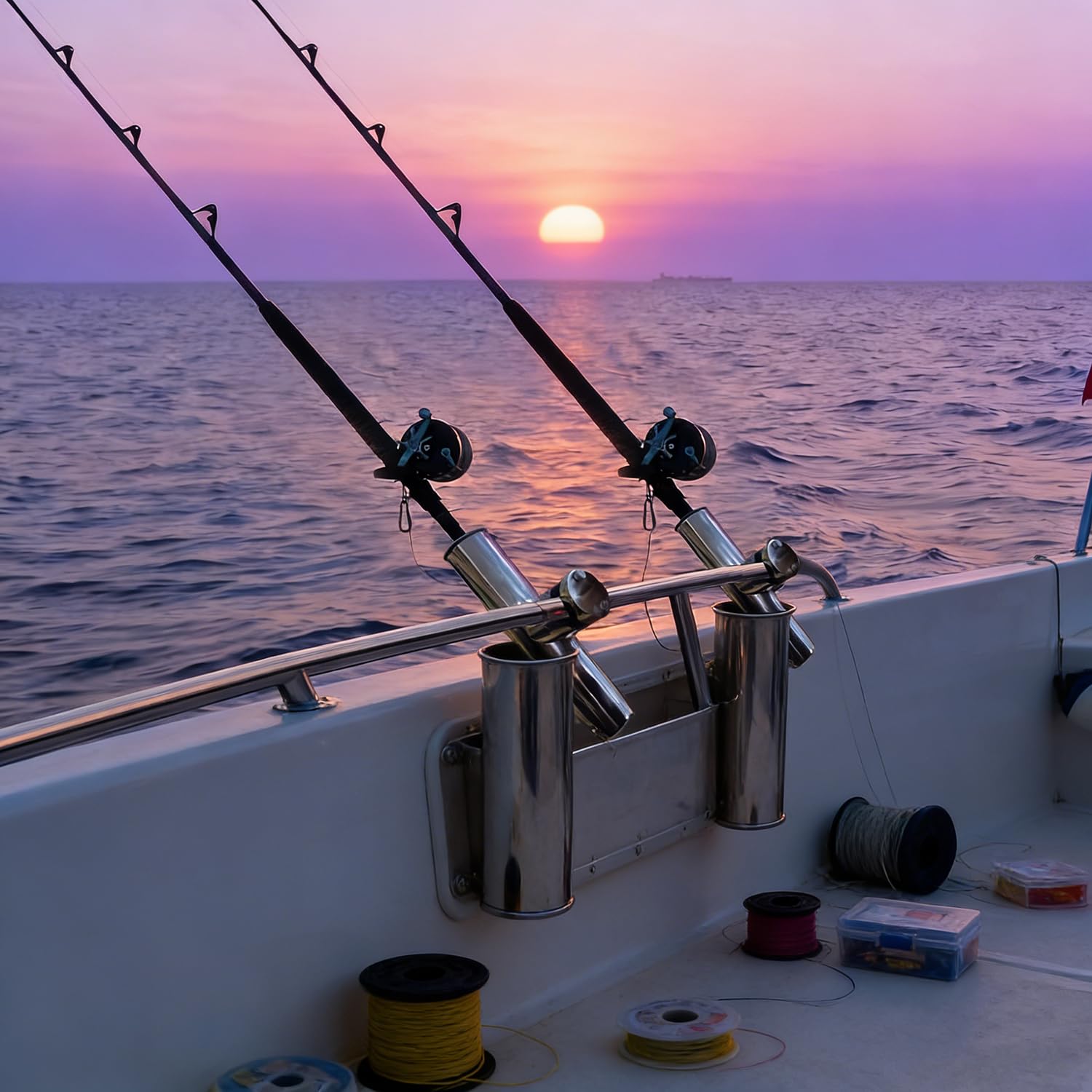 2 Pezzi Portacanna da Pesca in Acciaio Inox Regolabile,per Rotaie da 18 mm a 26 mm,per Barche Yachts Barca da Pesca