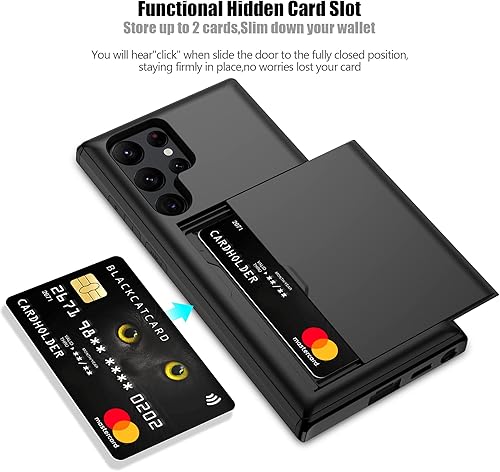 Miniatura 2 de Nvollnoe Funda protectora para Samsung S23 Ultra con tarjetero 5G de 6.8 pulgadas, delgada, de doble capa, resistente, funda protectora para Galaxy