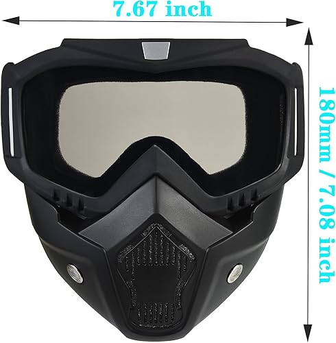 Miniatura 6 de Máscara Airsoft de cara completa, máscara de paintball, máscara táctica, gafas de casco de motocicleta con máscara facial extraíble para hombres y