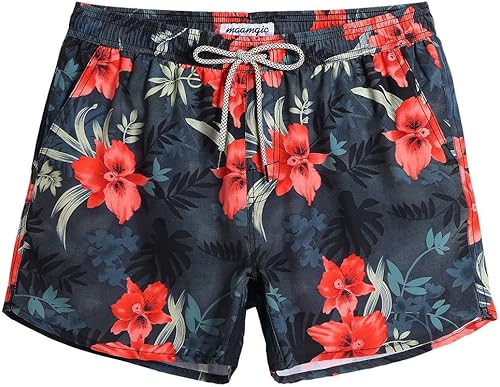 maamgic Traje de baño para hombre y niño, estilo vintage de los años 80 y 90, elástico en 4 direcciones, con forro de malla, de secado rápido,