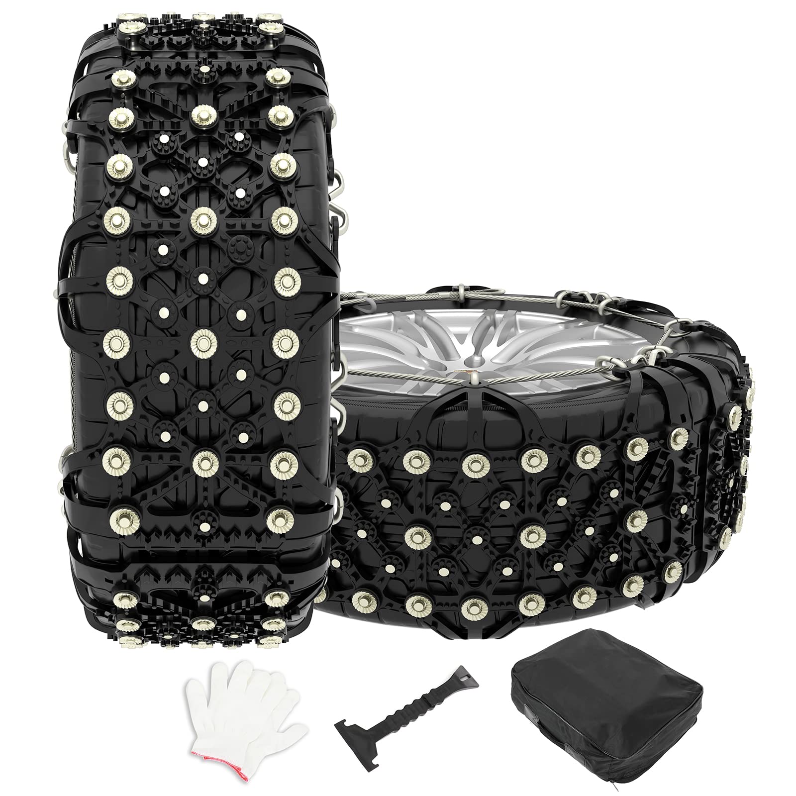 OCPTY Snow Chains Universal Tire Chains for Cars Snow Chains for Car Tires 205 215 225 235 245 255mm?15