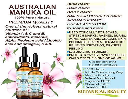 Miniatura 7 de Botanical Beauty MANUKA OIL WILD GROWTH RAW 100% Natural VIRGIN UNREFINED Cold Pressed Carrier Oil. for Skin, Face, Hair, Lip and Nail Care