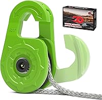 AMBULL 22 Ton Snatch Block Pulley - G80 Forged Tow Winch Hook, Separate Design for Synthetic Rope, Heavy Duty Recovery Green