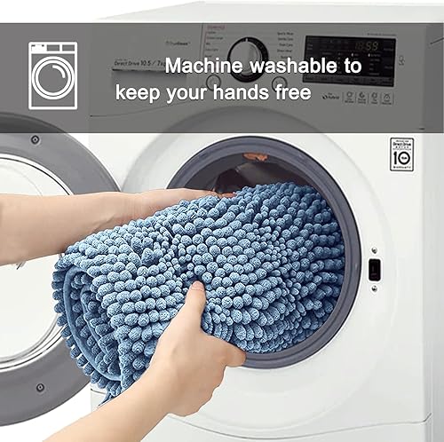 Miniatura 7 de Juego de alfombras de baño de 3 piezas, súper suaves y absorbentes, con alfombra de inodoro en forma de U, alfombra de baño de PVC fuerte en la