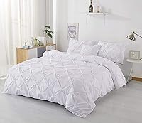 Vista 12 de Lujosa funda de edredón plisada de 1 pieza, tamaño matrimonial/queen (90 x 90 pulgadas), 100% algodón egipcio de 800 hilos, con cierre de cremallera