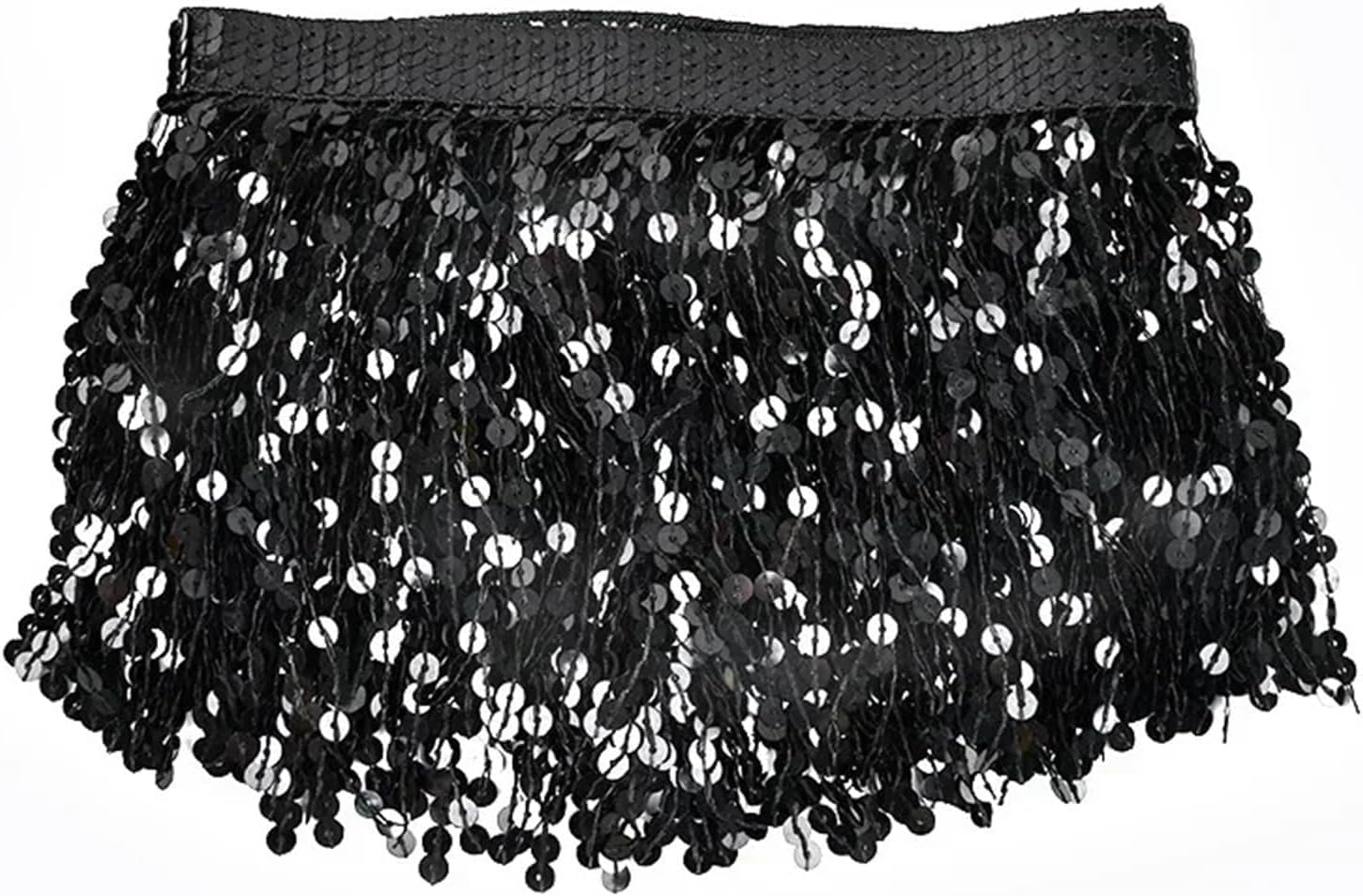 Flecos de lentejuelas negros por metros para accesorios de ropa y pasamanería artesanal
