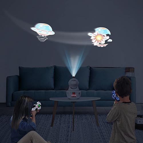 Miniatura 4 de Amoyasite CS-TAG con proyector digital de puntuación LED y 3 objetivos más Amoyasite Space Exploration Shuttle STEM Building Toys