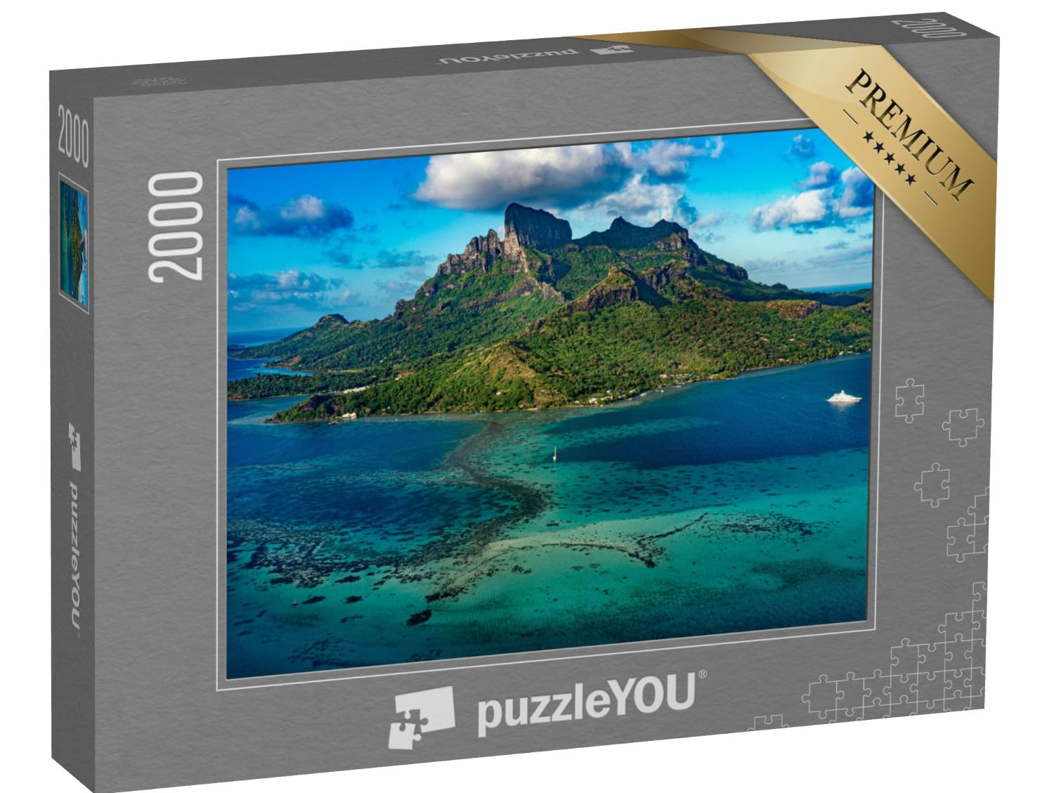 puzzleYOU : Puzzle de 2000 pièces « Bora Bora Vue aérienne Panorama Paysage Polynésie française »