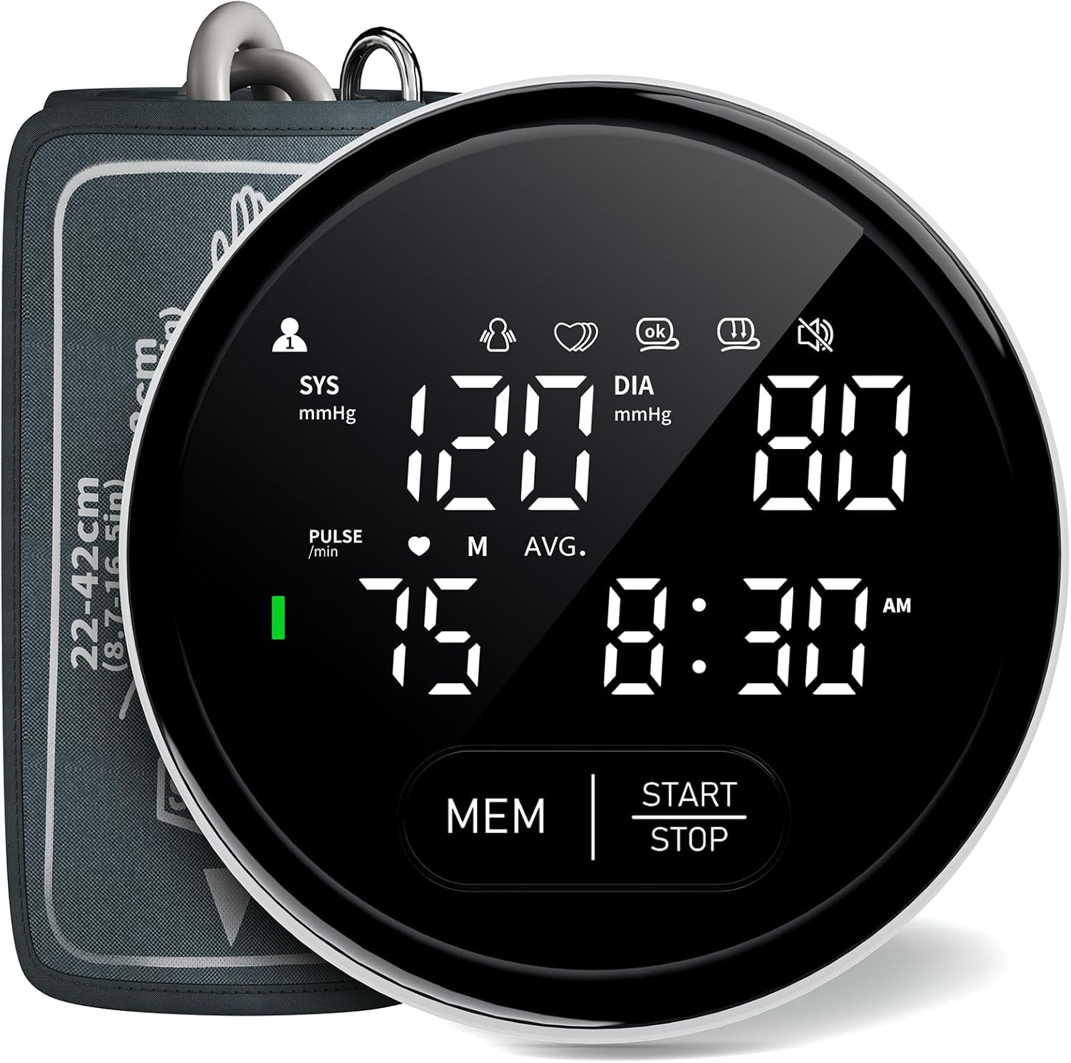 Upper Arm Blood Pressure Machine for Home Use Automatic Accurate Measurement BP Monitors 8.7-16.5 In Cuff Voice Broadcast 2×120 Sets Memory Large LED Backlit Display Two Power Supply with Storage Bag Upper Arm Blood Pressure Machine for Home Use Automatic Accurate Measurement BP Monitors 8.7-16.5 In Cuff Voice Broadcast 2×120 Sets Memory Large LED Backlit Display Two Power Supply with Storage Bag