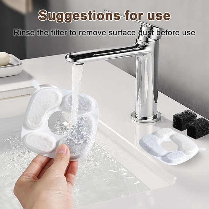 Kit de 12 Filtros para Fuente de Agua para Gatos con Esponjas y Cepillos miniatura 5