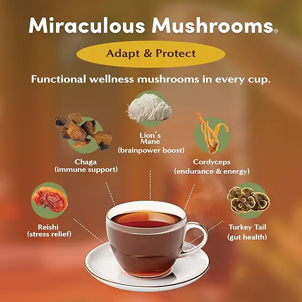 Teeccino Miraculous Mushrooms Adapt & Protect Herbal Tea, 25 Tea Bags 2