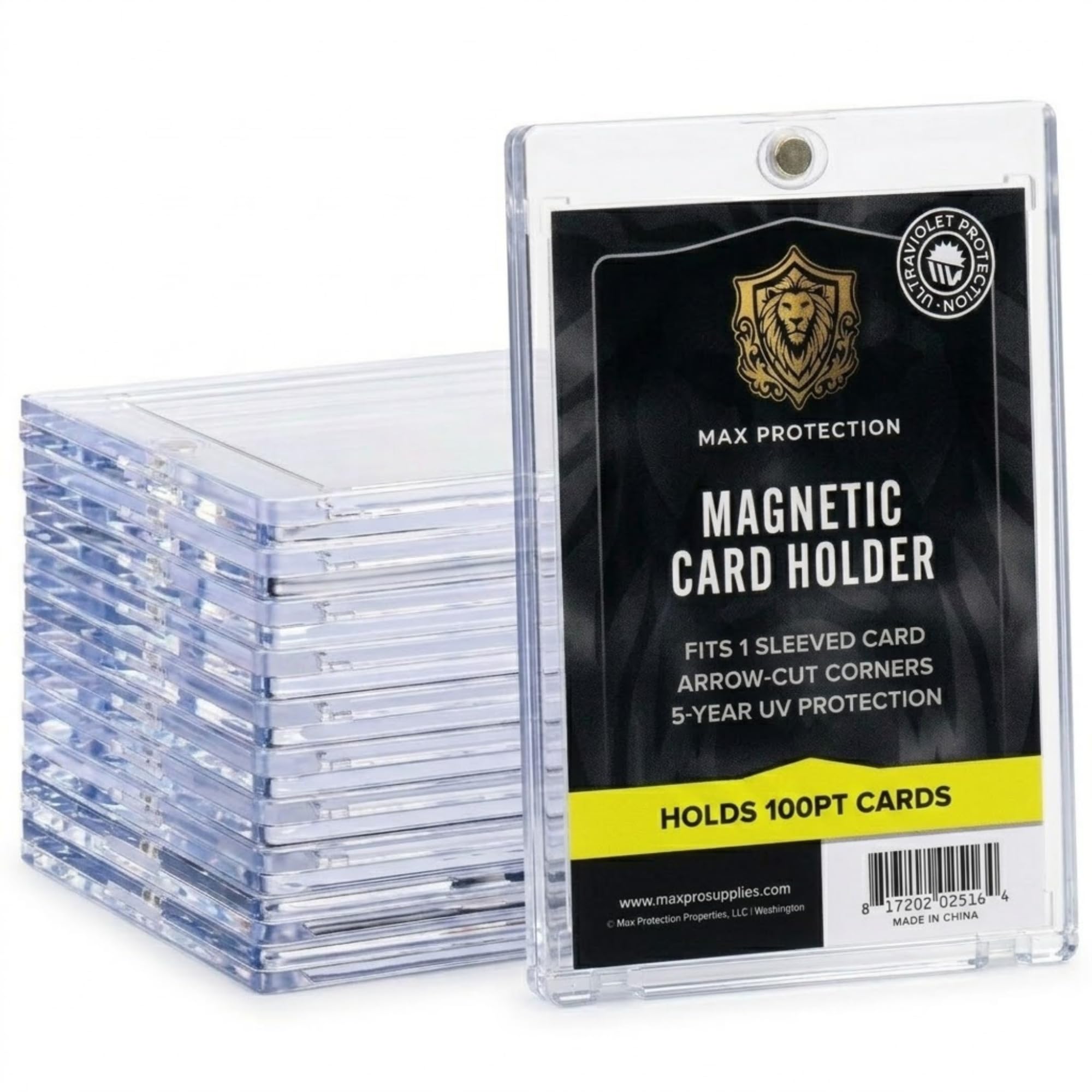 card sleeves max protection Amazon.com: Max Protection Magnetic Card Holder for Sleeved Cards – 10-Pack  100pt Ultra-Clear Cases – Hard Plastic Card Sleeves Holders, UV Protector  Case