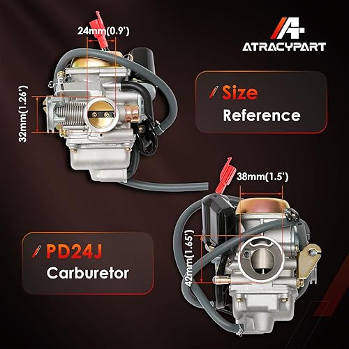 Miniatura 5 de PD24J Carburador de 0.945 in para GY6 125cc 150cc 152QMJ 157QMI Motores de 4 tiempos Estrangulador eléctrico motocicleta Scooter con filtro de aire