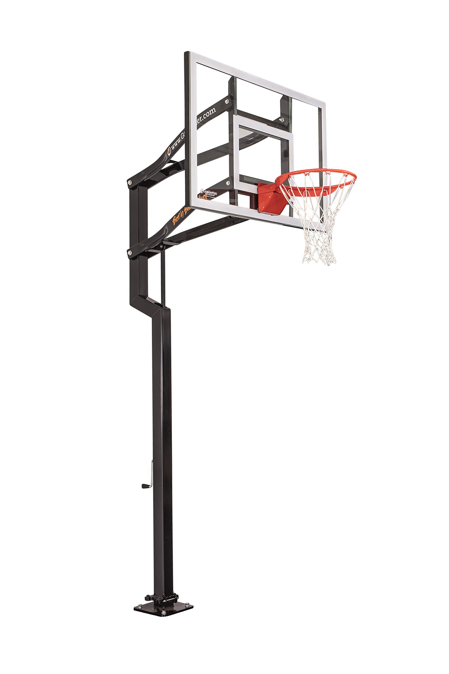 Goalsetter Contender In Ground Adjustable Basketball Hoop System with 54-Inch Glass Backboard - Multiple Rim Options