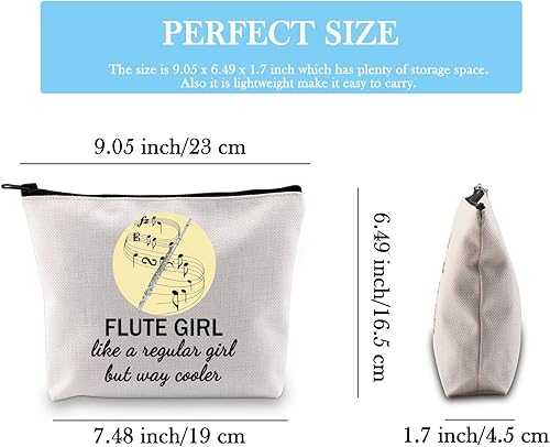 Miniatura 9 de GJTIM Flauta de regalo para amantes de la flauta, regalo para amantes de la flauta, bolsa de maquillaje para flautista, bolsa de maquillaje para