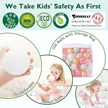 TRENDPLAY Star Ball Pit Balls 50 100 200 500 for Toddlers - Ball Pit Ball Shapes for Boys Girls Fun, Birthday Party, Christmas Decoration