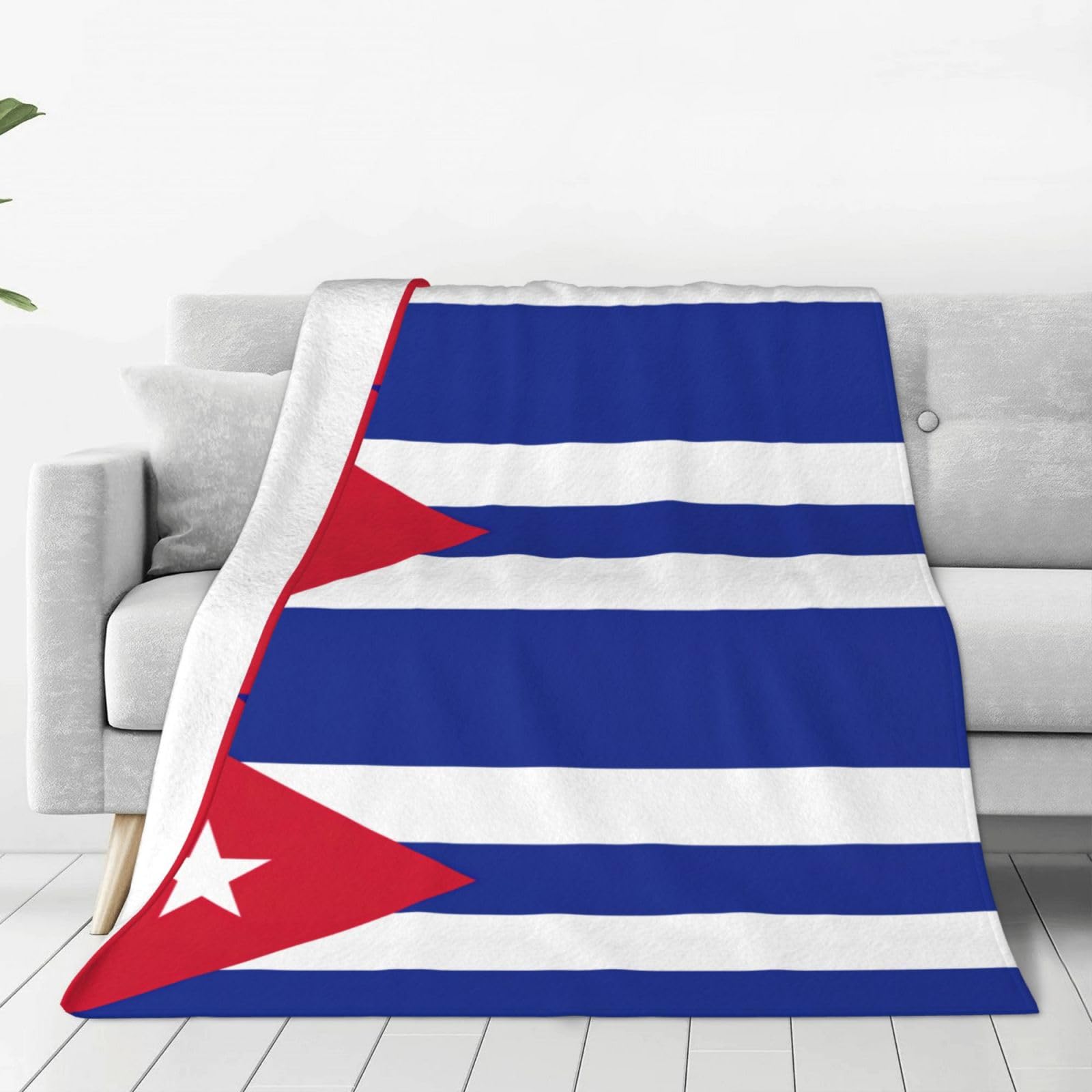 Couverture polaire drapeau cubain lit canapé plaid chaud doux jeté