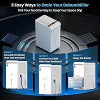 Vista 5 de 5,000 Sq.Ft Most Efficient Energy Star 2024 Dehumidifier,Vellgoo Max 120 Pint/D Compressor Dehumidifier for Basement with Drain Hose, Smart Humidity