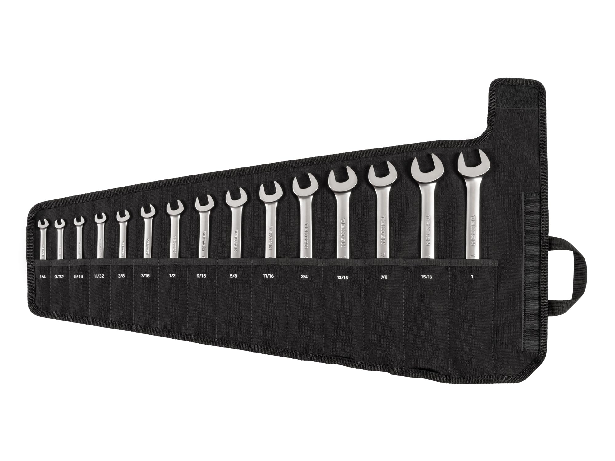 TEKTON Reversible Ratcheting Combination Wrench Set with Roll, 15-Piece (1/4-1 in.) | WRC94401