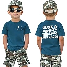 Ritatte Toddler Baby Boys Father's Day T-Shirt Just A Boy Who Loves His Daddy Short Sleeve Shirt Funny Letter Graphic Tee Top
