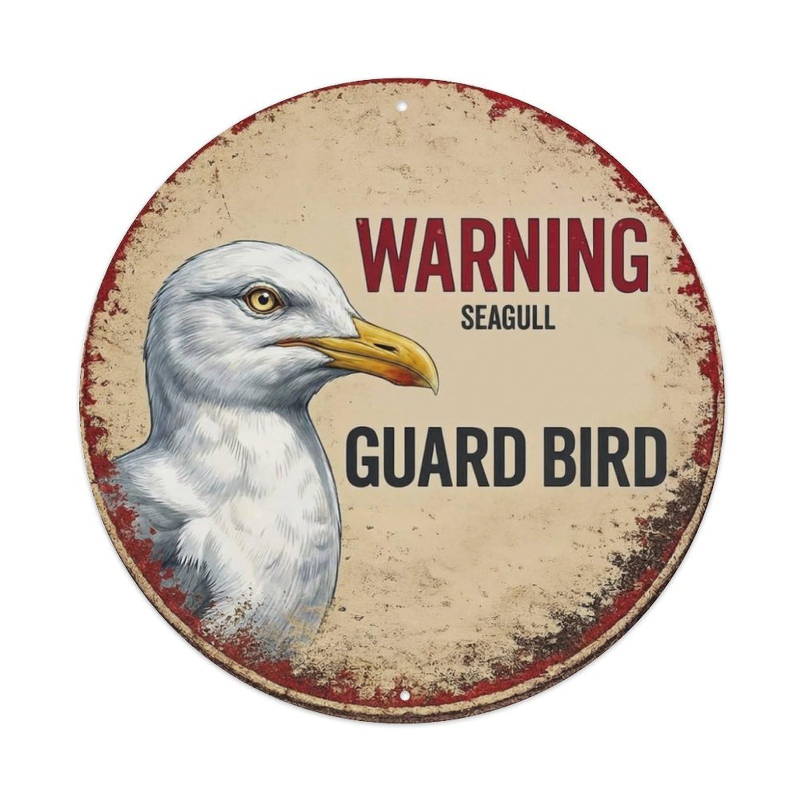 Tgrcjimh Style Metal Tin Sign Vintage Warning Seagull