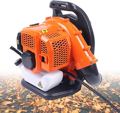 Miniatura 10 de Soplador de hojas de mochila, soplador de mochila de 2 ciclos de 65 CC 3.6 HP, alimentado a gas, 635 CFM, potente rendimiento de limpieza y sistema