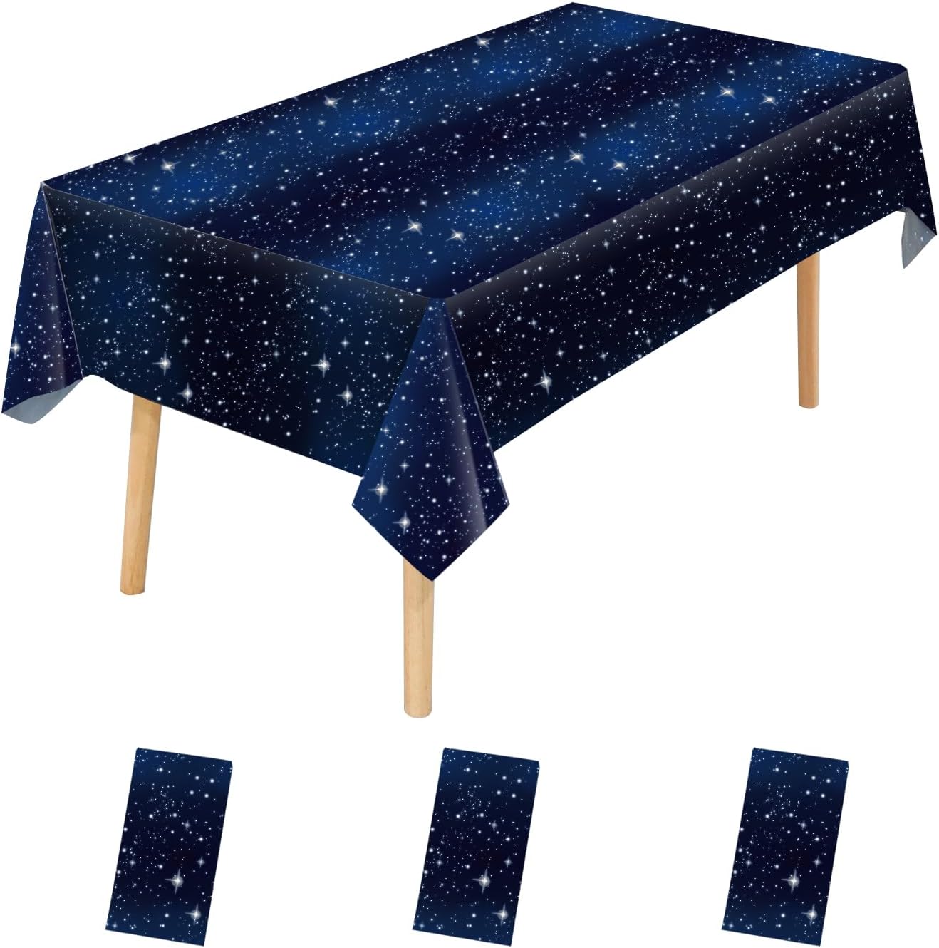 QUERICKY 4 Pack Space Galaxy Party Tablecloths, Starry