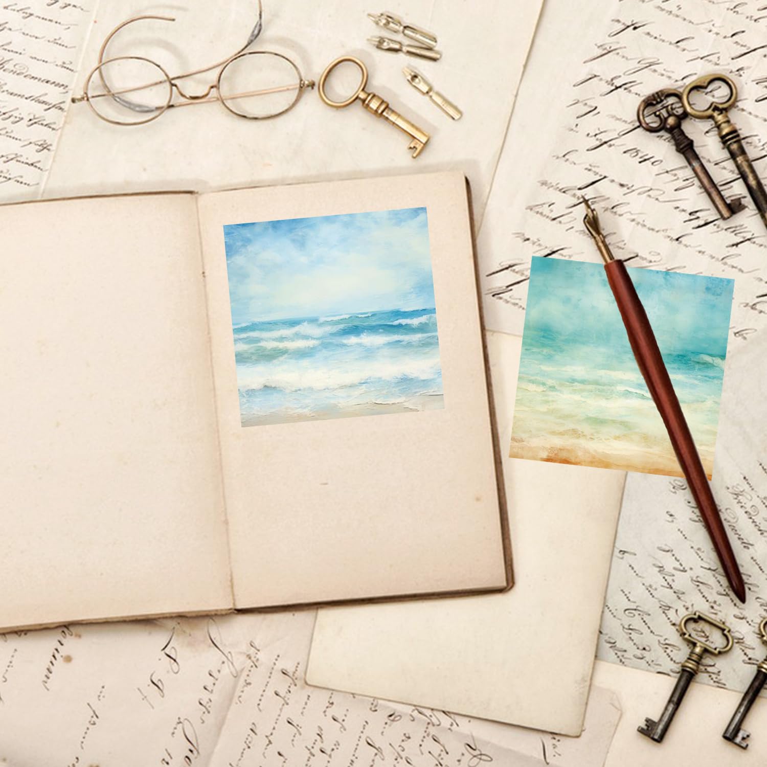 24 Blätter Scrapbooking Hintergrund Papier, 15,2 X 15,2 Cm Wellen
