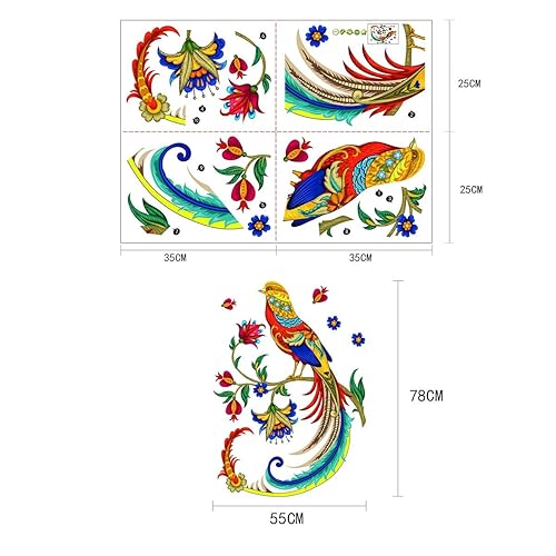 Miniatura 7 de Amaonm - Calcomanías de pared removibles 3D con diseño de pájaros voladores en ramas de árbol, calcomanías de pared florales para despegar y pegar,