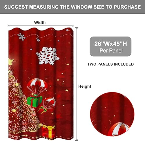 Miniatura 50 de Baocicco Cortinas opacas de Navidad para dormitorio, sala de estar, árbol de Navidad, chimenea, cortinas de ventana con ojales, cortinas familiares
