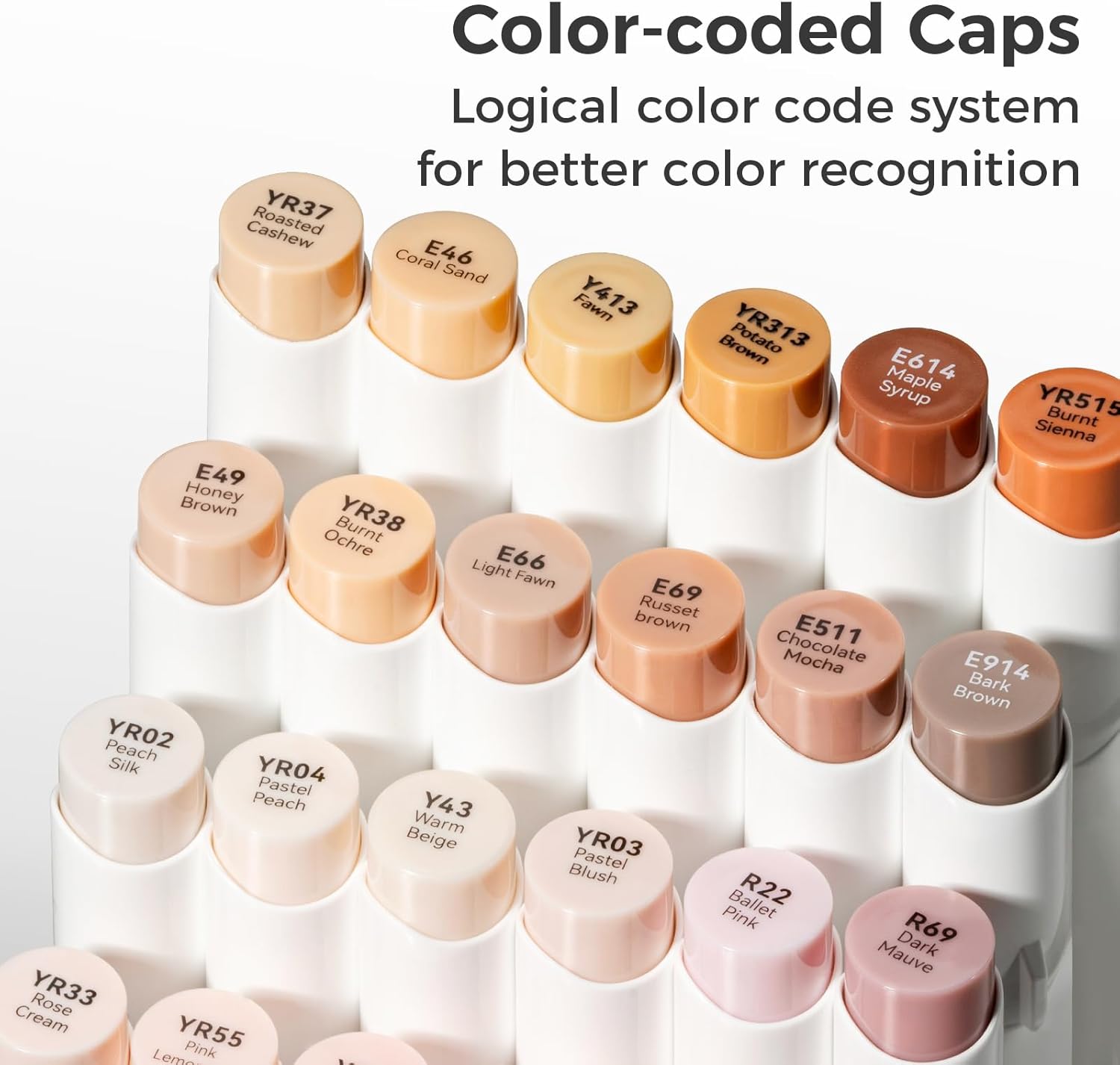 Ohuhu Alcohol Markers: Soft Chisel Red Dot Design Award Winner 24 Skin-color Brush & Soft Chisel Dual Tips Drawing Markers for Artists Beginners Adults Coloring Illustration Sketching - Honolulu S - Image 7