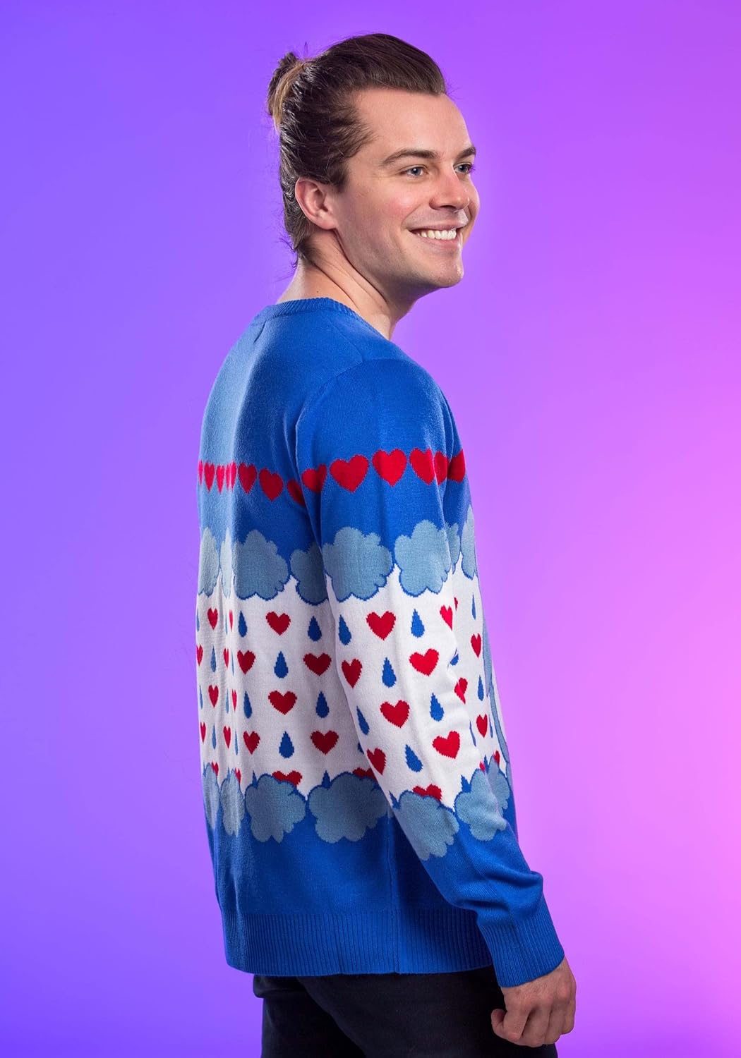 Grumpy Bear Adult Care Bears Ugly Christmas Sweater - Blue Knitted Design with Crew Neck - Officially Licensed - Image 5