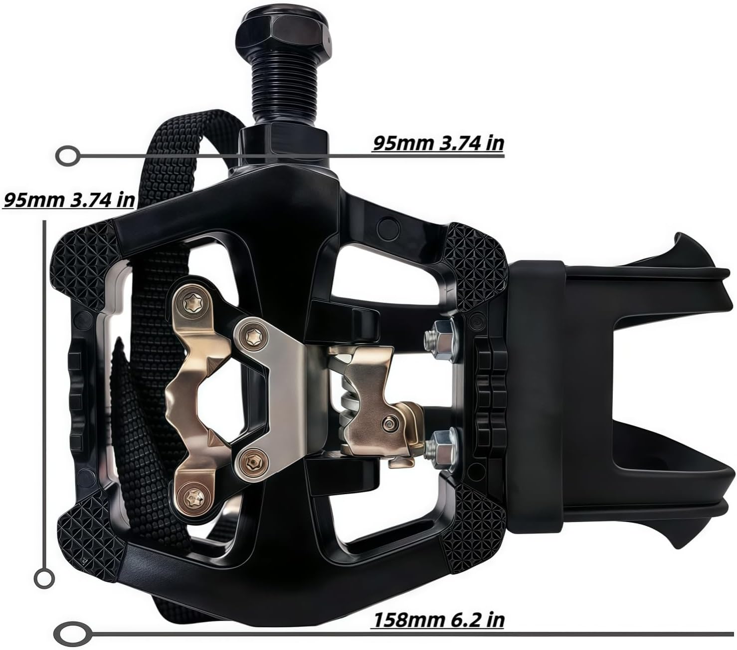 YBEKI Pro-Grade SPD Spin Bike Pedals and Straps/Toe Clip for Indoor Exercise Cycling & Spin Peloton/Schwinn/Sunny/Bikes Compatible, 9/16" Axle with Sealed Bearings + 12-Month Warranty