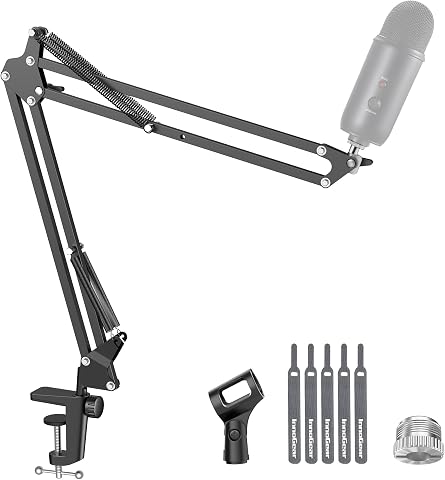 InnoGear Boom Arm Microphone Mic Stand for Blue Yeti Fifi...