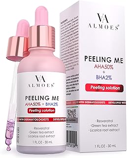 ALMOES Face Exfoliant Serum with AHA and 2% BHB to Remove Blackheads, Face Exfoliator for Tone and Texture,Pore Minimizer,Exfoliating Face Serum with Liquorice Root,Antioxidant,Smoothes Skin