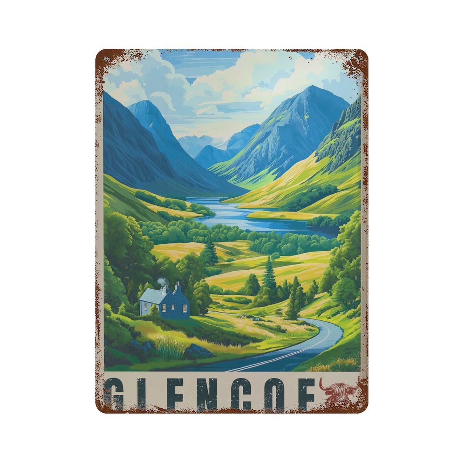 xiaoxiaoshen Glencoe Scotland Travel Highlands (2) Wall Decor Art Metal Tin Poster Modern Home Decor Art Home Bar Shop Decorations Vintage Sign 40x30cm