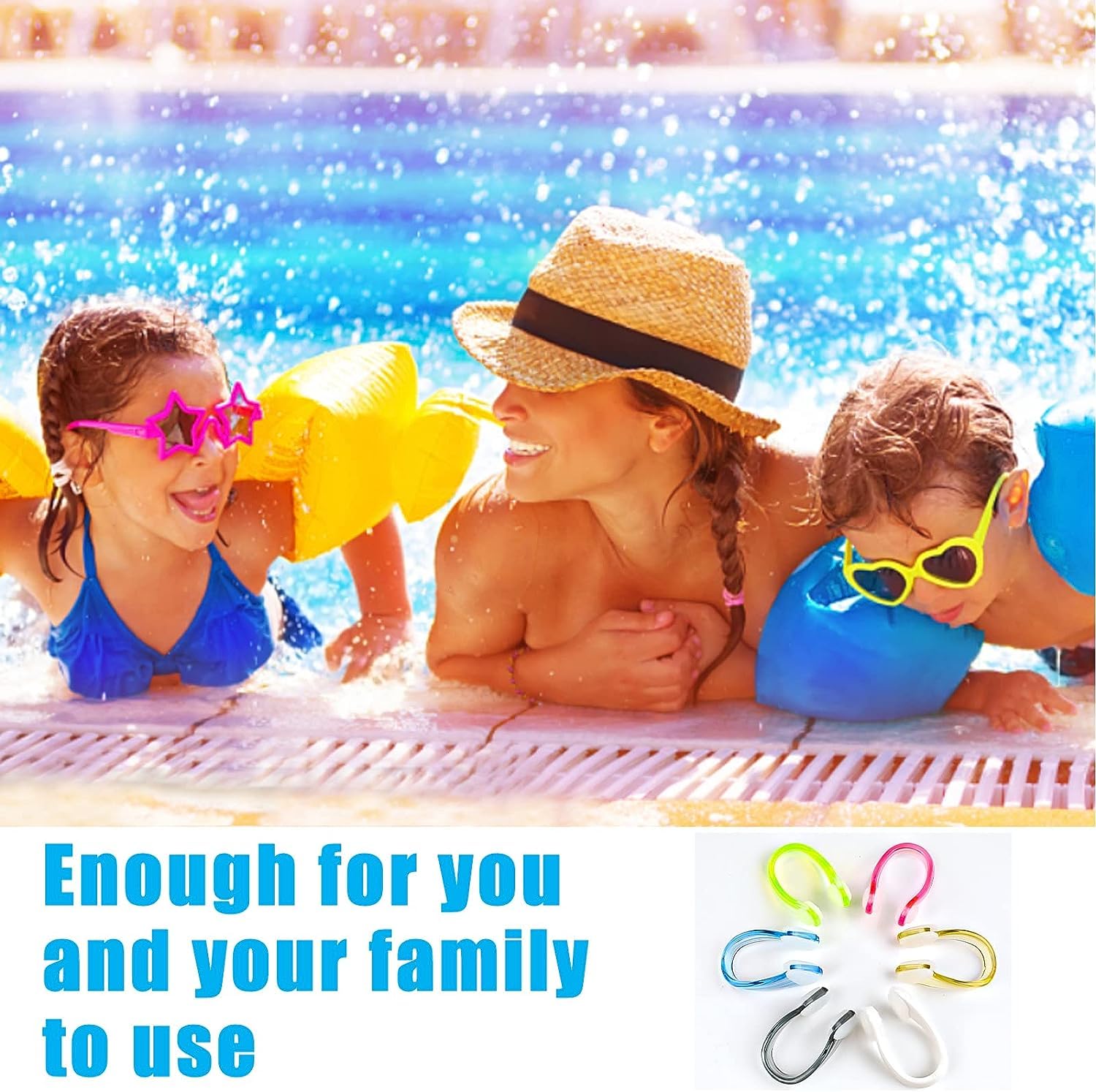 Tappanaso per Piscina, 6 PCS Clip per Naso da Nuoto, Morbido e Antiscivolo con Scatola di Immagazzinaggio,Tappi Naso Nuoto Clip per Adulti Bambini Principianti, Allenamento per Sport Acquatici