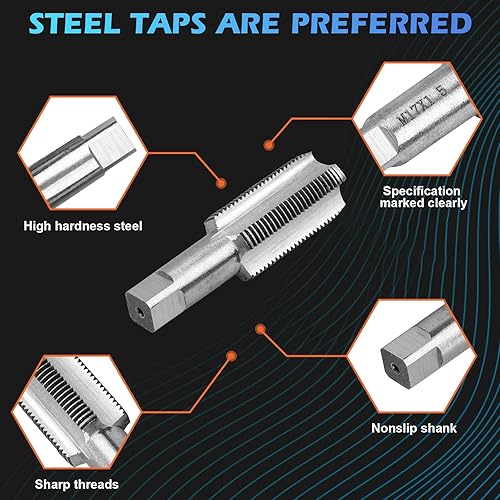Miniatura 4 de Luney Kit de reparación de tapón de drenaje de bandeja de aceite, kit de herramientas de reparación de roscas de extracción de aceite de drenaje de