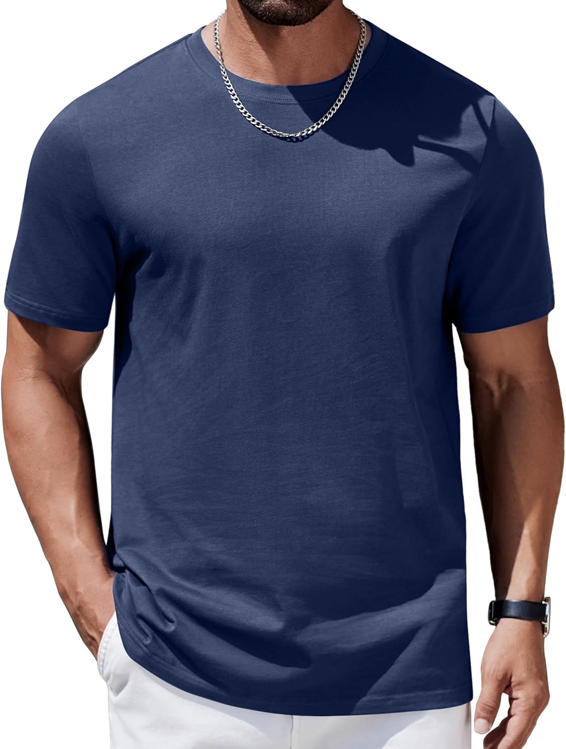 COOFANDY Mens T-Shirts 100% Cotton Premium Short Sleeve Shirt Crew Neck Basic Tshirt