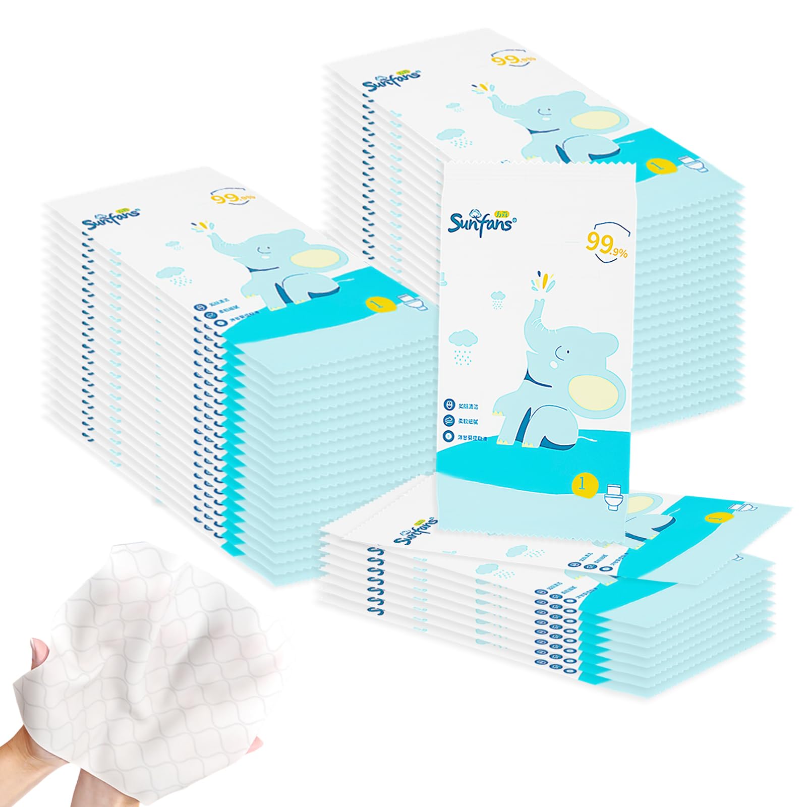 50 Piezas Toallitas Humedas Water Wipes Lingettes Douces Et Non Irritantes Respectueuses De La Peau Adaptées À La Maison Au Bureau Et À L'extérieur