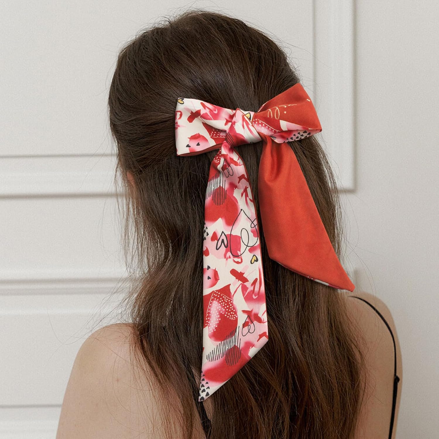 4 Pack Purse Scarf Handbags Skinny Twill Hair Scarves Narrow Neck Scarf Band Women Fashion Accessories Bag Charms - Image 5