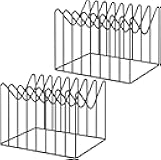 2 Sets File Organizer for Desk,File Sorter Organizer,File Folder Holder/Rack/Stand,Desktop Record/Clipboard Holder,8 Sections Storage,Anti-Scratch/Rusty,Metal Stable Holder,Black