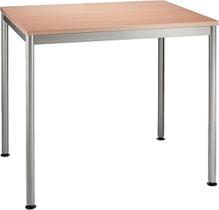Nakabayashi HEM-8060NM Table, Office Desk, 31.5 x 23.6 inches 80 x 60 cm, Natural Wood Grain